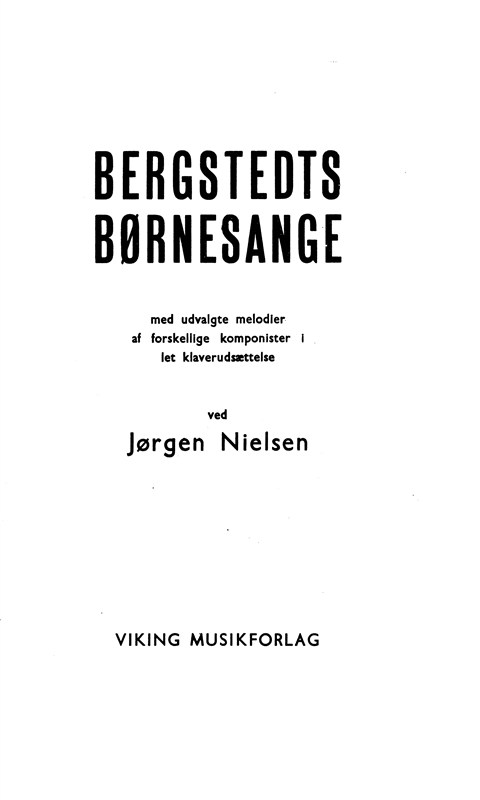 Jrgen Nielsen: Bergstedts Brnesange