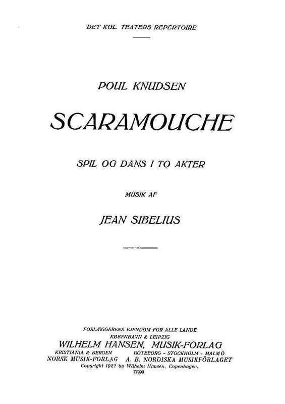 Sibelius: Scaramouche Op.71