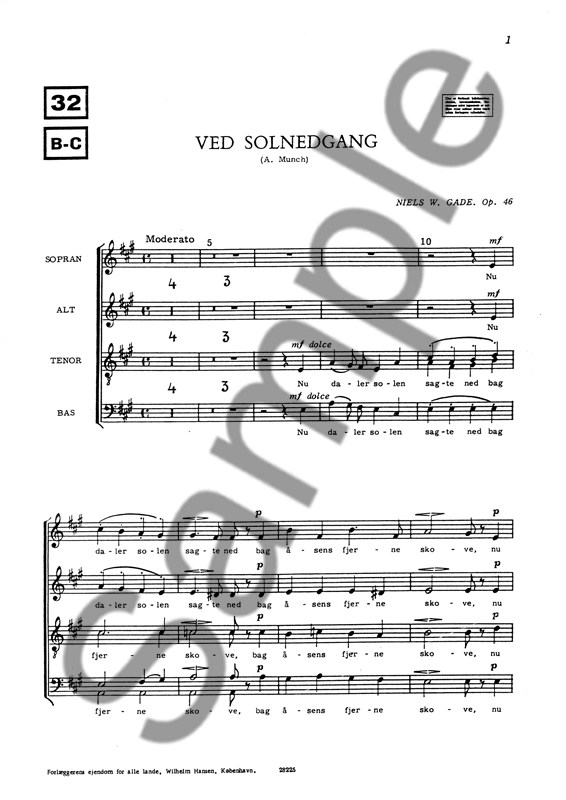 Niels W. Gade: Ved Solnedgang Op.46 (Chorus Score)