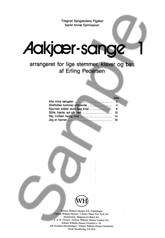 Erling Pedersen: Aakjr-Sange 1