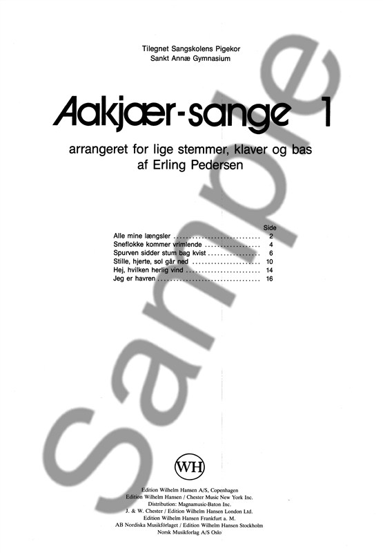 Erling Pedersen: Aakjær-Sange 1