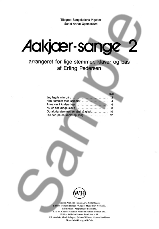 Erling Pedersen: Aakjær-Sange 2