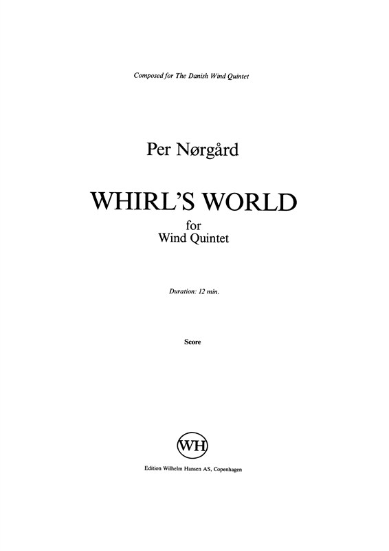 Per Nørgård: Whirl's World (Score)
