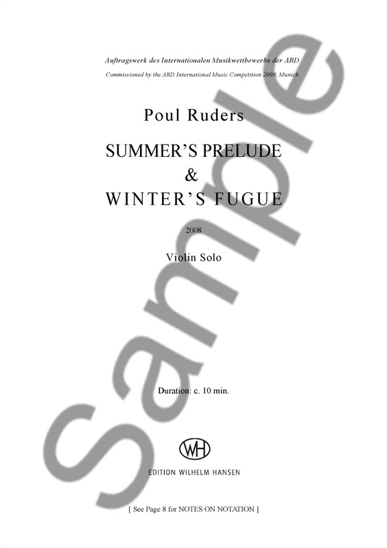Poul Ruders: Summer's Prelude And Winter's Fugue