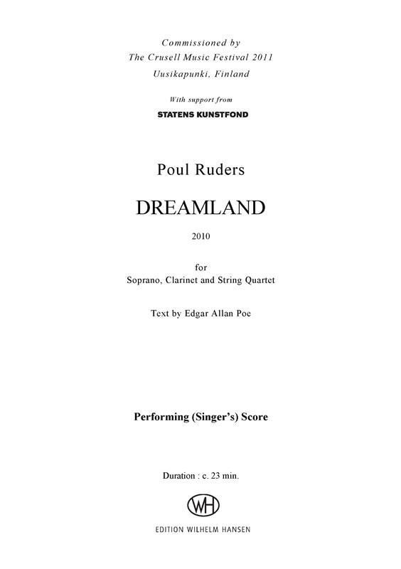 Poul Ruders: Dreamland (Score)