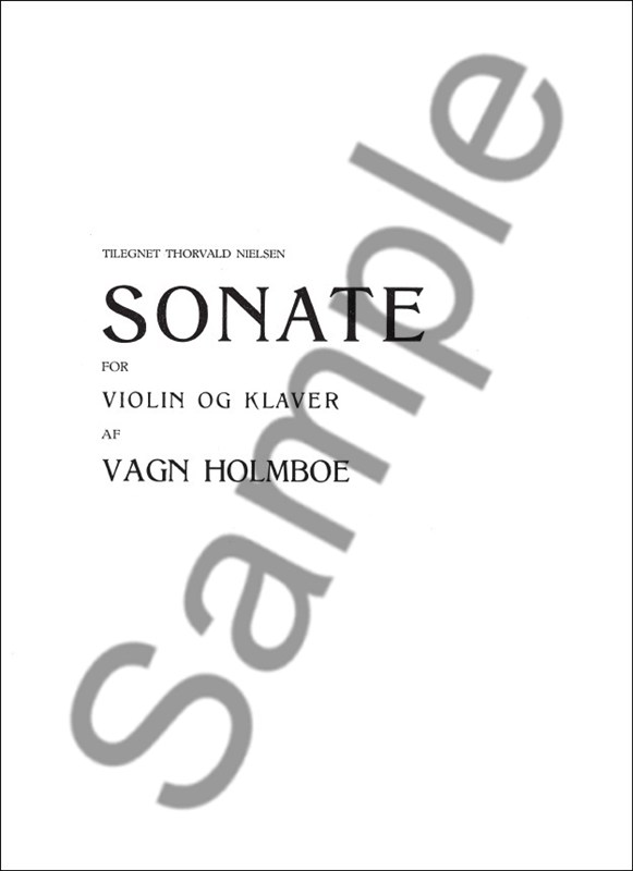 Vagn Holmboe: Sonate For Violin Og Klaver
