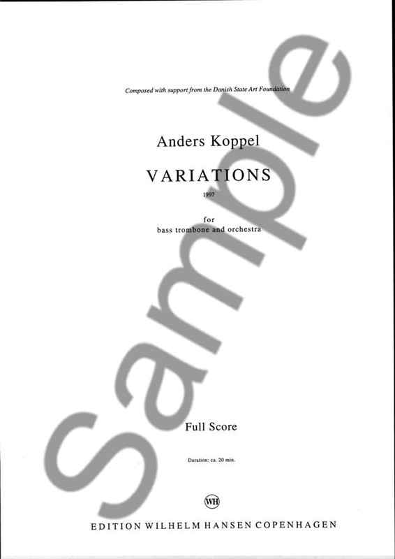 Koppel: Variations For Bass Trombone And Orchestra (Score)