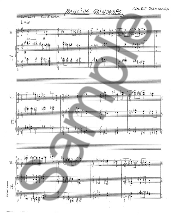 Sunleif Rasmussen: Dancing Raindrops (Score)