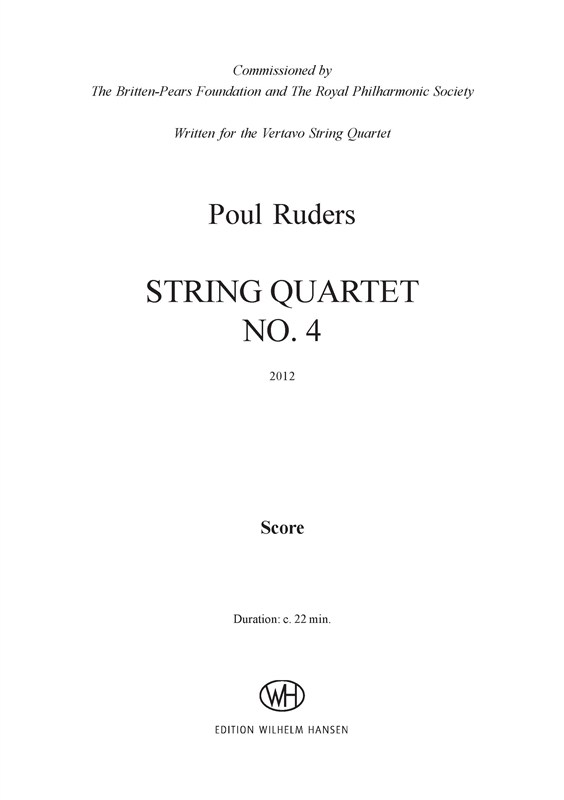 Poul Ruders: String Quartet No.4 (score)
