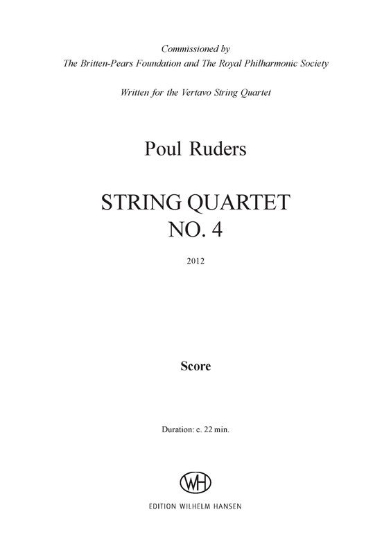 Poul Ruders: String Quartet No.4 (score)
