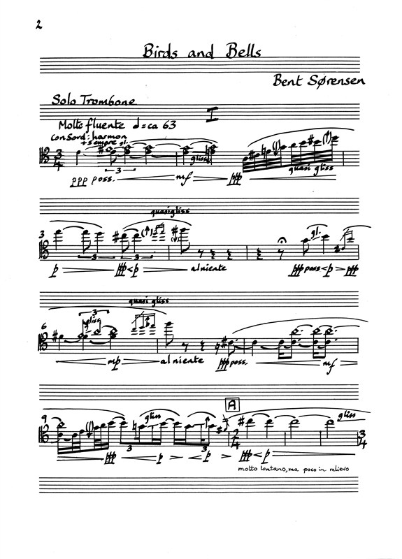Bent Sørensen: Birds And Bells (Solo trombone)