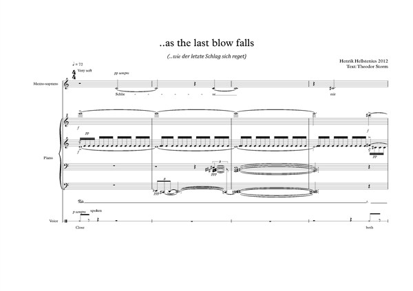 Henrik Hellstenius: As The Last Blow Falls (Voice and piano)