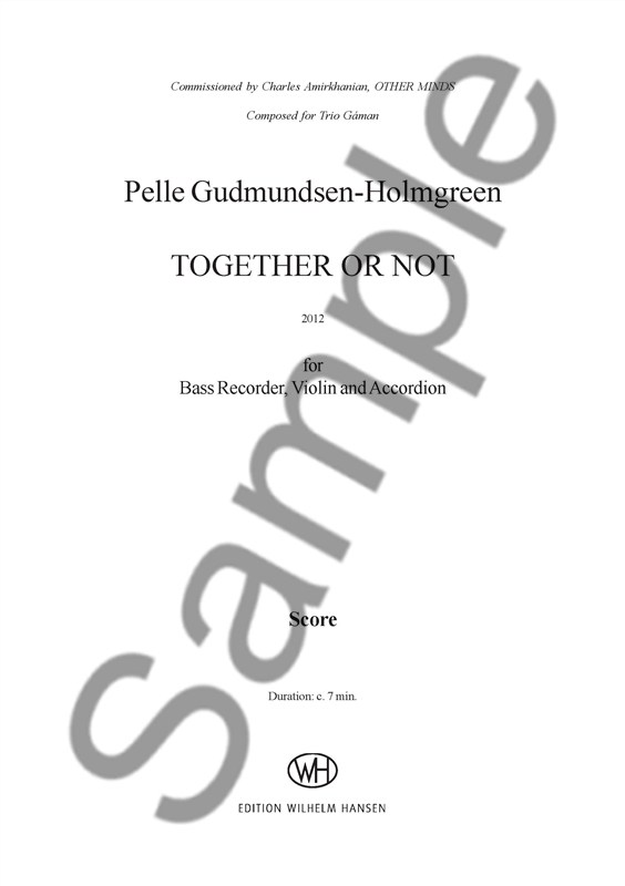 Holmgreen: Together Or Not (Score)