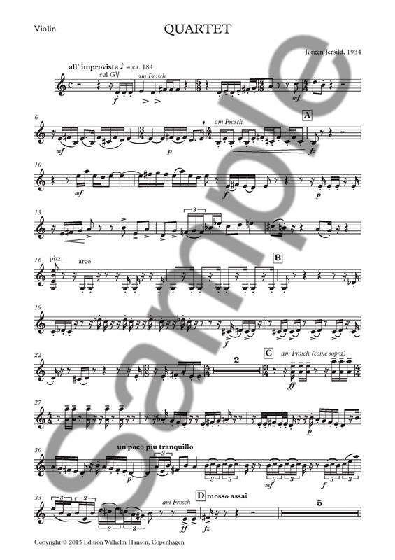 Jørgen Jersild: Quartet (Parts)