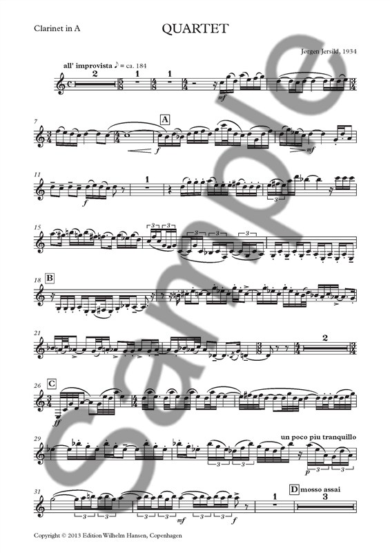 Jørgen Jersild: Quartet (Parts)