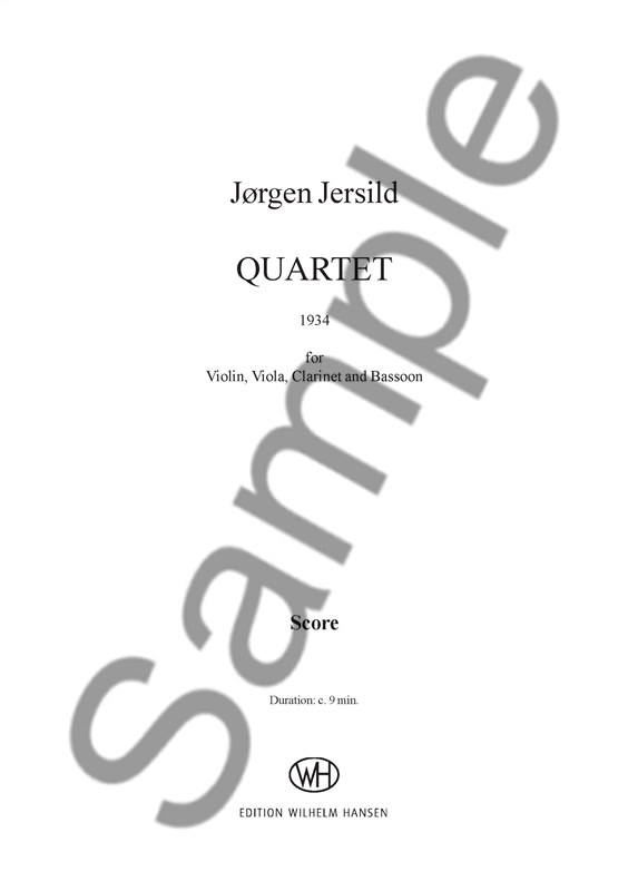 Jørgen Jersild: Quartet (Score)