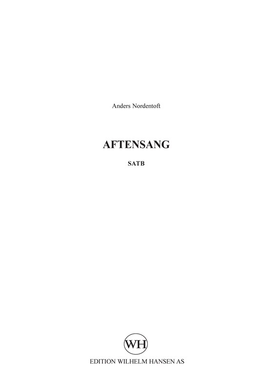Anders Nordentoft: Aftensang
