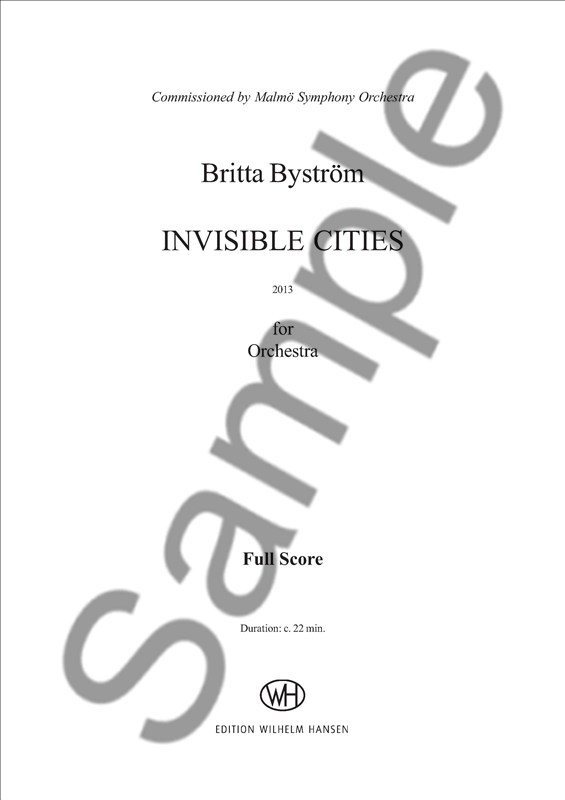 Britta Bystrm: Invisible Cities (Full Score)