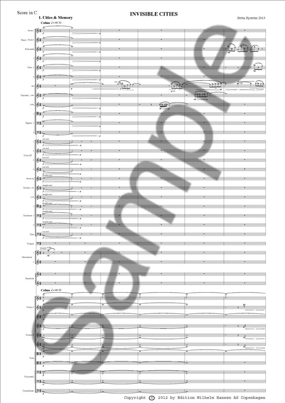 Britta Bystrm: Invisible Cities (Full Score)