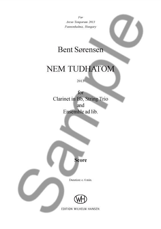 Bent Srensen: Nem Tudhatom