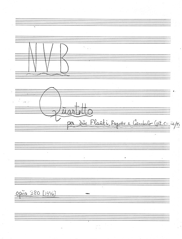 Niels Viggo Bentzon: Quartetto Per Due Flauti, Fagotto E Cembalo Op. 380 (Full S