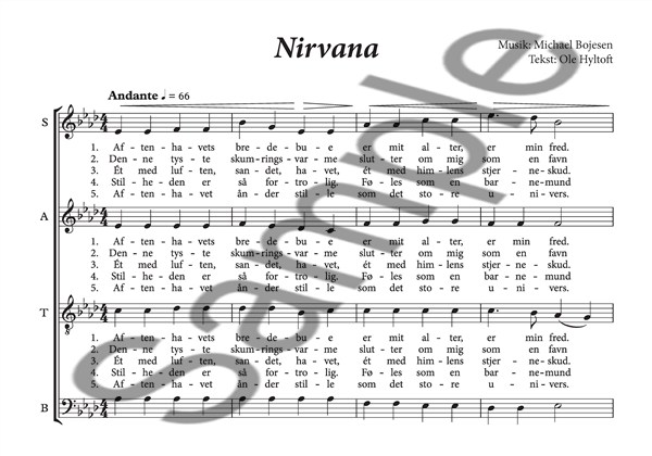 Michael Bojesen: Nirvana (SATB)