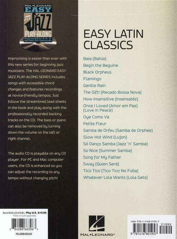 Easy Jazz Play-Along Volume 5: Easy Latin Classics