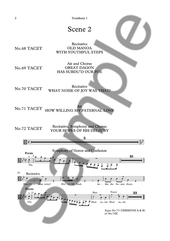 G.F. Handel: Samson (Trombone Parts)