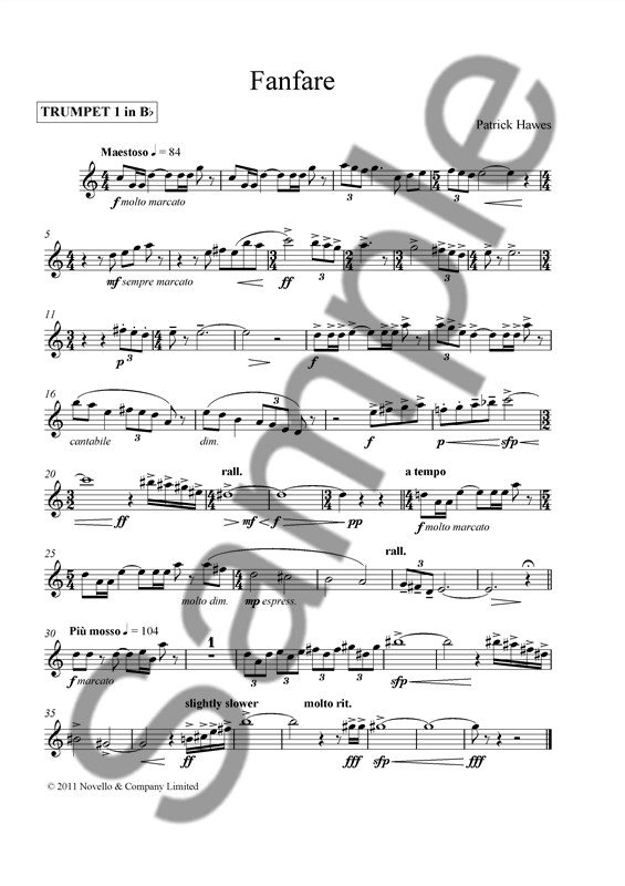 Patrick Hawes: Fanfare (Score)