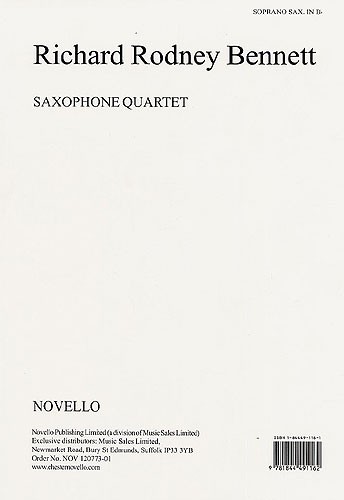 Richard Rodney Bennett: Saxophone Quartet (Parts)