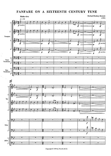 Richard Rodney Bennett: Fanfare On A Sixteenth Century Tune (Score/Parts)