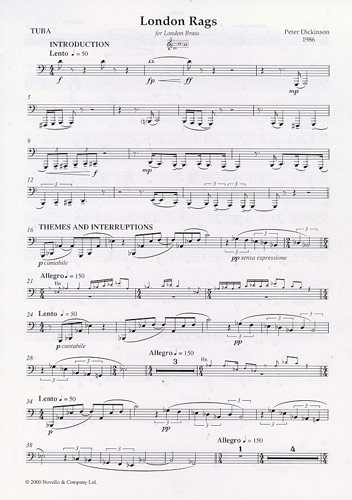 Peter Dickinson: London Rags For Brass Quintet (Score)