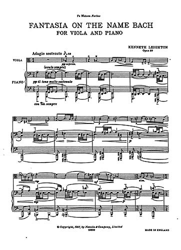 Kenneth Leighton: Fantasia On The Name Bach Op.29