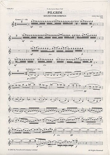 John McCabe: Pilgrim String Sextet (Score)