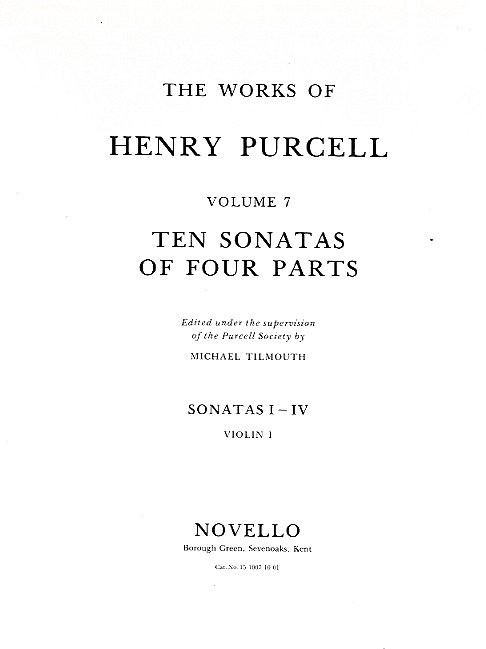 Henry Purcell: 10 Sonatas Of Four Parts For Violin 1 (Sonatas I-IV)