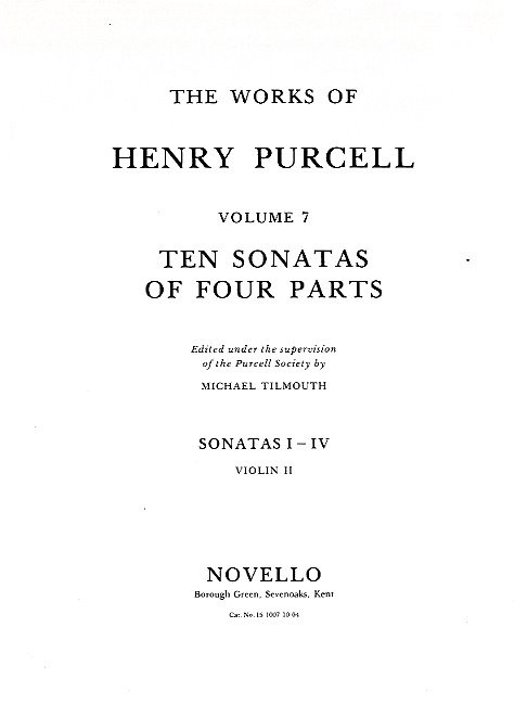 Henry Purcell: 10 Sonatas Of Four Parts Violin 2 (Sonatas I-IV)