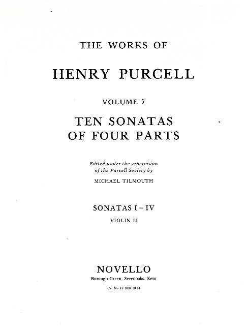 Henry Purcell: 10 Sonatas Of Four Parts Violin 2 (Sonatas I-IV)