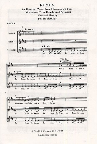 Peter Jenkyns: Rumba (Vocal Score)