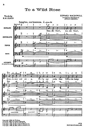 Edward MacDowell: To A Wild Rose (SATB)
