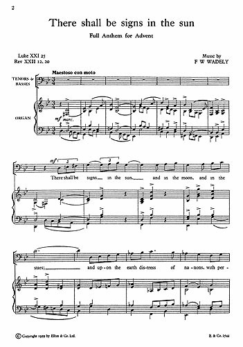 Frederick W. Wadely: There Shall Be Signs In The Sun - SATB/Organ