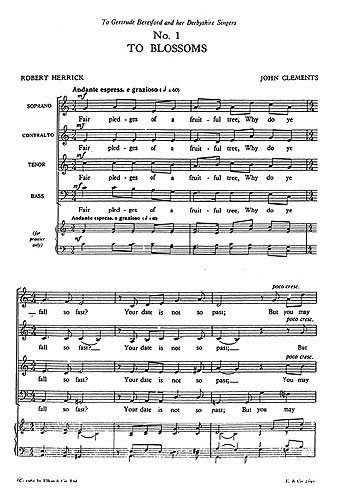 Clements, J Five Settings Of Herrick Satb Vocal Score