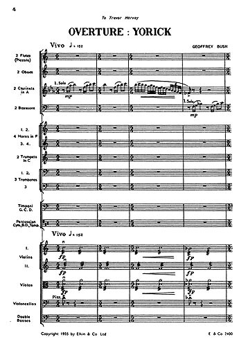 Geoffrey Bush: Overture: Yorick Score