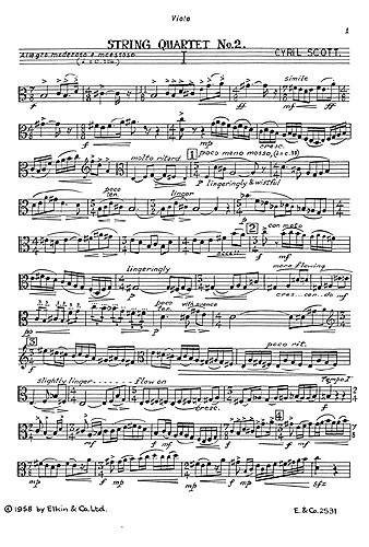 Scott: String Quartet No.2 (Parts)