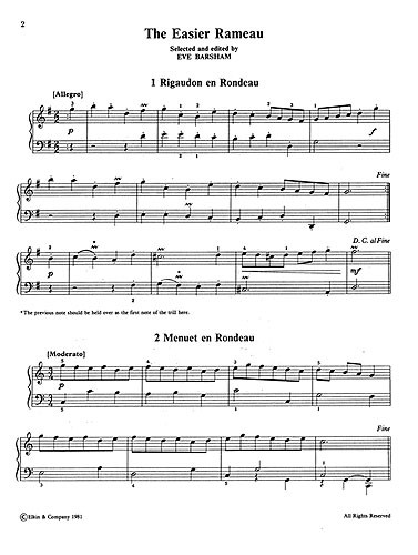 Rameau: Easier Rameau for Piano