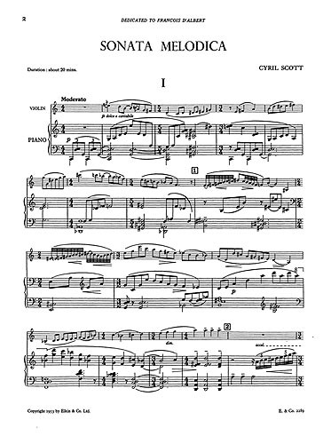 Scott: Sonata Melodica for Violin and Piano (Score and Parts)