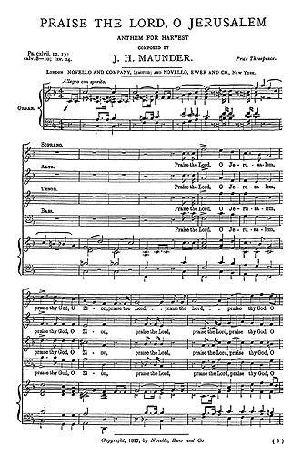 John Henry Maunder: Praise The Lord, O Jerusalem (SATB)