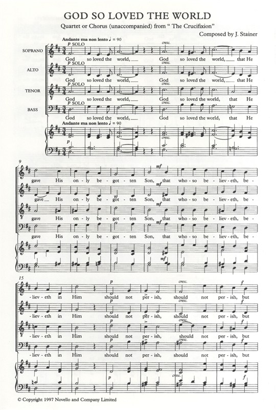 John Stainer: God So Loved The World (SATB- New Edition)