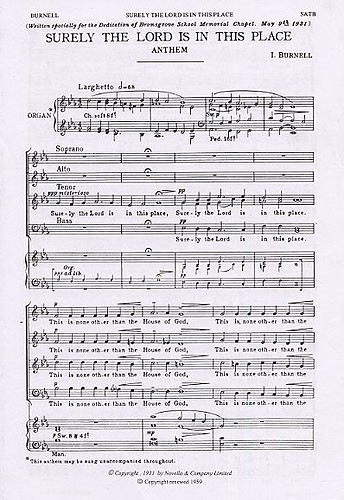 I. Burnell: Surely The Lord Is In This Place