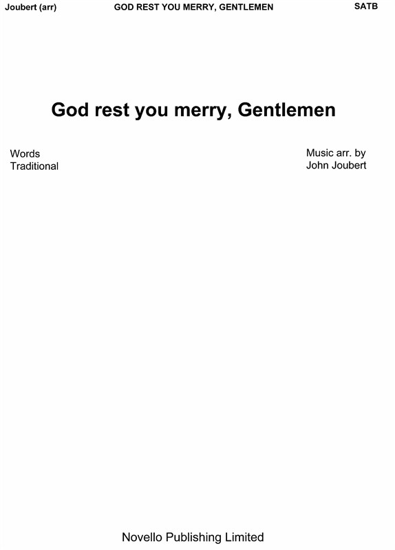 John Joubert: God Rest You Merry, Gentlemen (SATB)