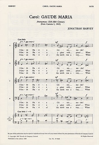 Jonathan Harvey: Gaude Maria